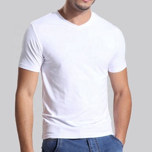 Trato caliente de los hombres V cuello básica Tops de fibra de bambú de manga corta suave camiseta L-5XL - Product Image 2