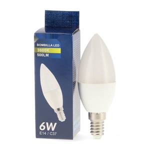 Bombilla LED C37 E14 6W 4500K, bajo consumo, larga duración; ideal para iluminar espacios interiores y crear ambientes. - Product Image 1