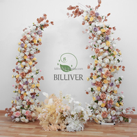 Vente en gros de corne de soie de simulation décoration florale arrangement d'arc de fond fleur artificielle fleurs de mariage pièce maîtresse