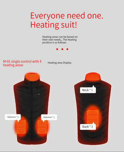 Gilet chauffant USB pour hommes (jusqu'à 4XL) - 11 zones <span class=keywords><strong>de</strong></span> chauffage infrarouge, gilet d'hiver électrique pour le sport et la randonnée - Product Image 2