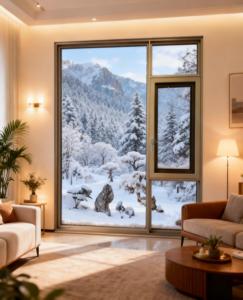 Fenêtre à battants en aluminium à rupture de pont thermique avec moustiquaire et serrure <span class=keywords><strong>antivol</strong></span> pour balcon et chambre à coucher. - Product Image 2