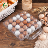 Boîte à œufs portable robuste en PET, 30 emplacements, support individuel transparent en plastique, antichoc, emballage cadeau pour ferme