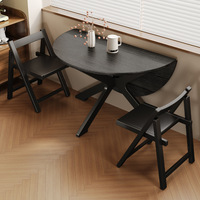 Table à manger pliante pour petits espaces, table de cuisine extensible en bois massif pour 1 à 6 personnes, table multifonctionnelle gain de place