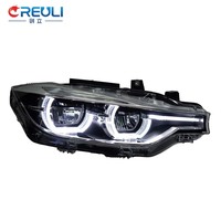 Lampu Depan Tri-Color CREULI Plug and Play untuk BMW F30 2012-2019 DRL Proyektor Sequential Turn Suku Cadang Mobil Berkualitas Tinggi