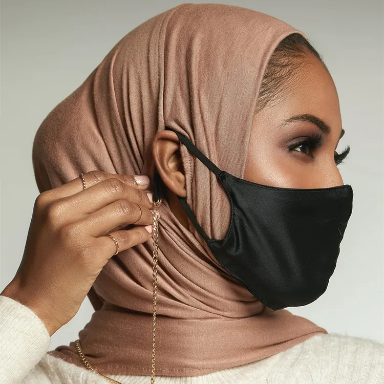 Hồi giáo phụ nữ hồi giáo ngay lập tức Khăn trùm đầu co giãn Breathable Modal Cotton jersey hijab với lỗ tai