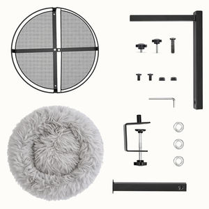 Cama de Escritorio para Gatos, Camas Suaves de Piel Sintética, Hamaca para Gatos Pequeños y Grandes, Lugar de Descanso Interior, Cama Colgante Giratoria para Mascotas - Product Image 4