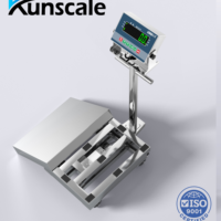 Balance de précision numérique 1g, plateforme en acier inoxydable 30 x 40 cm, poteau de 75 cm, écran LED, roulettes