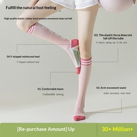Chaussettes de compression mi-mollet pour femme ODM, classe 2, avec logo tricoté, séchage rapide, en polyester, pour la course et l'entraînement