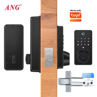 Serrure de porte intelligente numérique ANG Deadbolt compatible avec le sonnette WiFi Tuya, caméra de surveillance à loquet unique et contrôle à distance