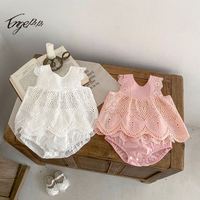 Conjunto de Algodón para Bebé de Marca Privada, Top con Ojales y Braguita, 100% Bordado, Elegante, Ropa Infantil de Verano, Personalizado