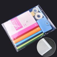 Sobre de Plástico Transparente Reutilizable, Carpeta de Archivo Impermeable con Botón a Presión, Tamaño A4, para Material Escolar y de Oficina