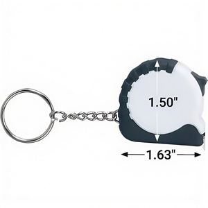 Cinta Métrica de Bolsillo Personalizada con Llavero, Plástico ABS, Base Texturizada de Goma, Regla de Acero - Product Image 2