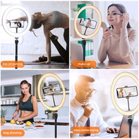 Lampu cincin Diameter 12 inci dengan dudukan Tripod, lampu cincin cahaya Led lingkaran dapat diredupkan, lampu Ring fotografi 12 inci