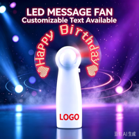 Ventilateur LED portable à messages, affichage de texte programmable, clignotant, alimenté par batterie, logo personnalisé, cadeau promotionnel