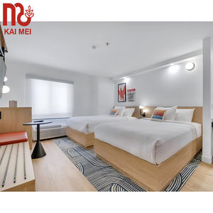 Meubles européens modernes en bois de mélamine de conception de luxe d'hôtel de confort meubles de chambre à coucher jumeaux d'hôtel - Product Image 3