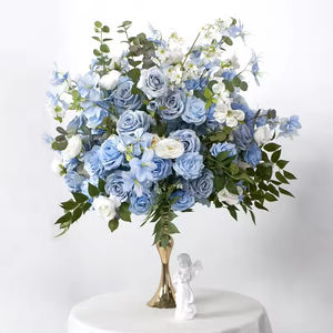 Arreglo de bolas florales personalizable en la decoración de flores colgantes artificiales azules para fiesta de boda - Product Image 4