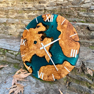 <span class=keywords><strong>Orologio</strong></span> <span class=keywords><strong>da</strong></span> <span class=keywords><strong>Parete</strong></span> Rotondo in Resina e Legno, Stile Industriale, Colore <span class=keywords><strong>Blu</strong></span>, Decorazione per la Casa - Product Image 3