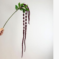 Vente en gros de tiges d'amarante artificielle verte et bordeaux, fleurs artificielles suspendues pour décoration d'arche de mariage, arrangement floral
