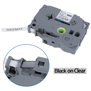 Weemay Bestseller Ersatz-Etikettenband für Brother TZe-131 <span class=keywords><strong>Tz131</strong></span> Schwarz auf Transparent Kompatibel mit P-touch Etikettenband - Product Image 2