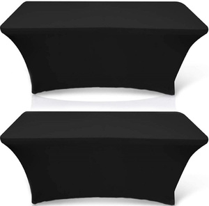 Mantel Rectangular de licra, cubierta ajustada de lino y LICRA para mesa plegable, 6 pies - Product Image 3