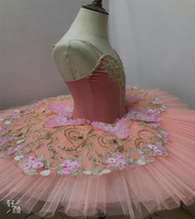 Nouveaux costumes de ballet professionnels Tutu de justaucorps de ballet en velours pêche. Nouveau TUTU-31