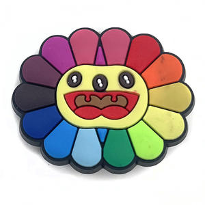 漫画の靴の装飾バックルかわいい文字DREWひまわり靴花靴バックルPVCソフトラバースリッパーアクセサリー - Product Image 4