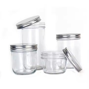Hũ thủy tinh miệng rộng 8oz 16oz 32oz, kín khí, có nắp, bán buôn để đóng hộp - Product Image 1