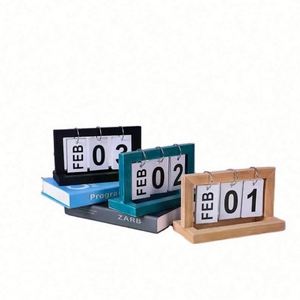 Calendario Perpetuo de Madera con Indicador de Mes/Fecha, Organizador de Escritorio, Planificador Diario, Decoración para Oficina y Hogar, Accesorios de Fotografía - Product Image 1