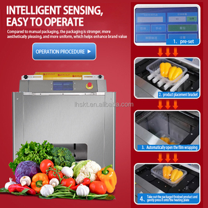 Machine d'emballage sous film étirable pour barquettes, fruits, poivrons verts et pommes <span class=keywords><strong>de</strong></span> <span class=keywords><strong>terre</strong></span> - Product Image 2