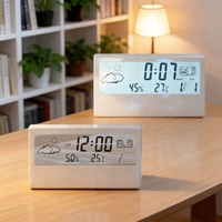 Cadeau de la Saint-Valentin, décoration de bureau, horloge prévisions météo, ornement minimaliste blanc populaire, calendrier de compte à rebours pour le Ramadan et les mariages