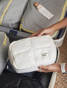 Customized Logo Lightweight Quilted Nylon Travel Zipper PU PC <strong>Cosmetic</strong> Toiletry Organizer Makeup <strong>Bag</strong> - Product Image 6