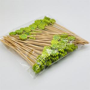 Parasols en <span class=keywords><strong>palmier</strong></span> vert faits à la main, pics à cocktail en bambou, pics à fruits pour les boissons, décoration de fête à la piscine - Product Image 6