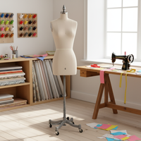 Mannequin de couturière réglable à bas prix, en PU beige, pour la couture à domicile et les tailleurs