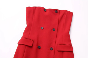 2024 Lassige Elegante Rote Rohren Lange Midi Kleider Fur Frauen - Product Image 5