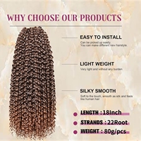 Cheveux synthétiques pré-bouclés Passion Twist de 18 pouces pour tresses bohèmes, cheveux pré-torsadés Passion Twist