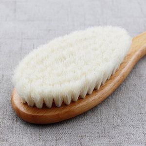 High Quality Natural Baby Hair Cleaning Brush Beech Goat Hair Bristles Brush for Care Cleaning - Product Image 6