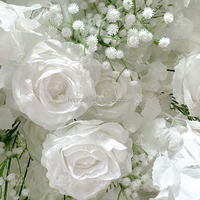 Versprechen Sie weiße Rose und Baby Atem Blumen wand für Hochzeit künstliche Blume Wand Hintergrund Hochzeit Blume Wand dekoration