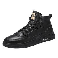 Chaussures pour hommes en cuir noir légères, respirantes, antidérapantes, à lacets, à bout fermé, style polyvalent, pour le printemps, l'automne et l'hiver