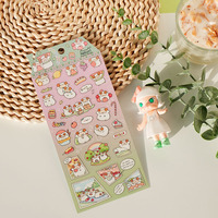 Autocollants en PVC pour Journal intime, étiquettes adhésives en forme d'animaux, poules, mouton, autocollants dorés pour agenda, DIY bricolage, 9 pièces