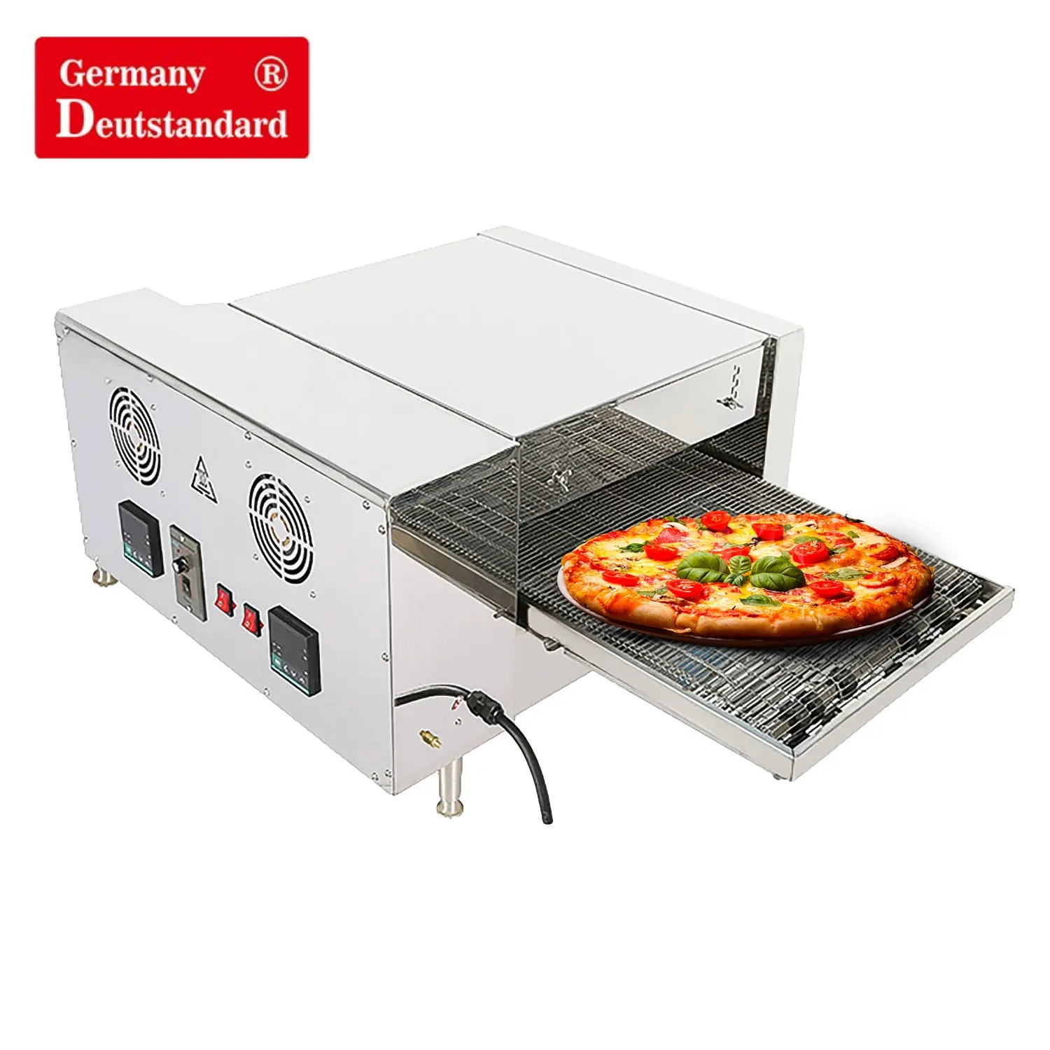 Cinta transportadora automática para hacer pizzas Pantalla digital comercial Horno eléctrico para pizzerías