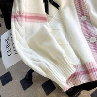 Deeptown doux Coquette chandails Cardigan femmes Kawaii nœud tricoté Cardigan japonais Preppy Style Lolita tricots JK pulls