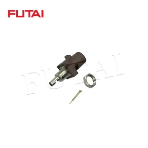 Разъем FUTAI <span class=keywords><strong>Fakra</strong></span>, штекер, радиочастотный, коричневый, под пайку для кабеля RG316, никелированный, прямой, для передачи сигнала - Product Image 3