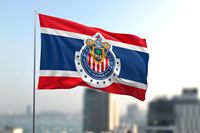 Bandera de Chivas Guadalajara de 3x5 Pies, Producto de la Categoría Bancos y Soportes de Fútbol Soccer de México