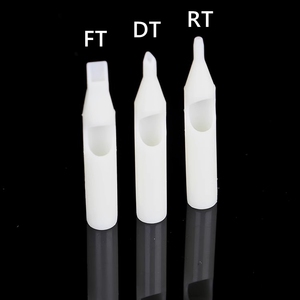 50 unidades de puntas de aguja largas desechables blancas para tatuajes, tubos de boquilla RT FT DT para accesorios de máquina de bobina - Product Image 4