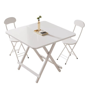 <b>Folding</b> <b>Table</b> Square Plastic Top Foldable Portable For Home Outdoor Dining Use - Product Image 2