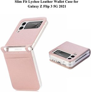 Có thể gập lại PU da điện thoại trường hợp Samsung Galaxy Z lật 3 Galaxy Z lật 3 thẻ lật mỏng bảo vệ trường hợp - Product Image 3