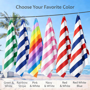 Telo da Mare in <span class=keywords><strong>Microfibra</strong></span> Personalizzato con Logo, ad Alto Assorbimento e ad Asciugatura Rapida, Ant Sabbia, Riciclato, a Righe Stampate, Colore Rosa, per Nuoto - Product Image 3