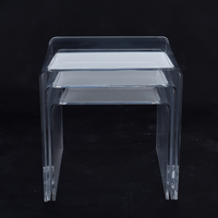 Table basse moderne en acrylique transparent CTT-1 l'ameublement de maison simple avec des bords arrondis en gros