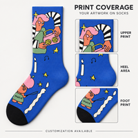 Chaussettes personnalisées OEM pour adultes, en polyester/nylon/coton/bambou/laine, résistantes aux déchirures, séchage rapide, sans couture, impression 360°, chaussettes ras du cou