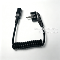 Câble d'alimentation spiralé IEC C13 10A IP65 pour usage domestique, service OEM personnalisé, extrémité dénudée, fil de cuivre